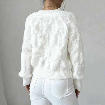 Women's Bow Cropped Cardigan - Long Sleeve V-Neck Button Down Knit Sweater Top