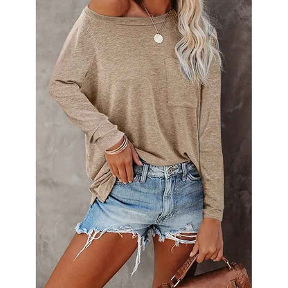 3 Pack Women's Long Sleeve Shirts Casual Crew Neck Basic Tops Solid Layer T Shirts For Ladies