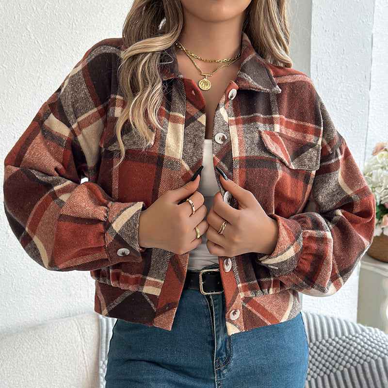 Womens Button Down Shirts Jacket Long Sleeve Plaid Shackets Business Casual Blouse Top