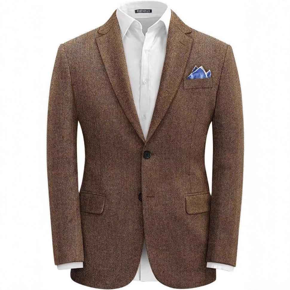 British-style Men's Suit Single-breasted Jacket Herringbone