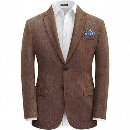 British-style Men's Suit Single-breasted Jacket Herringbone