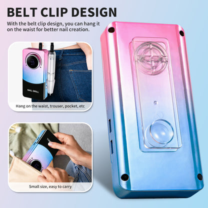 Electric 45000RPM Nail Drill Machine Rechargeable Portable Nail File Electric DIY Nail Drill Kit With Smart LCD Screen For Gel Nail Manicure And Pedicure Reflective Body Etc