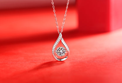 1Dynamic - A Fashionable And Trendy Jewelry Necklace Pendant Set With 1-carat Moissanite S925 Sterling Silver And Platinum Plating Prohibit Tk Sales