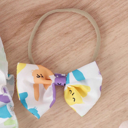 Baby Summer Romper Children's Clothing Floral Lotus Leaf Flounced Sleeve Printed Skirt