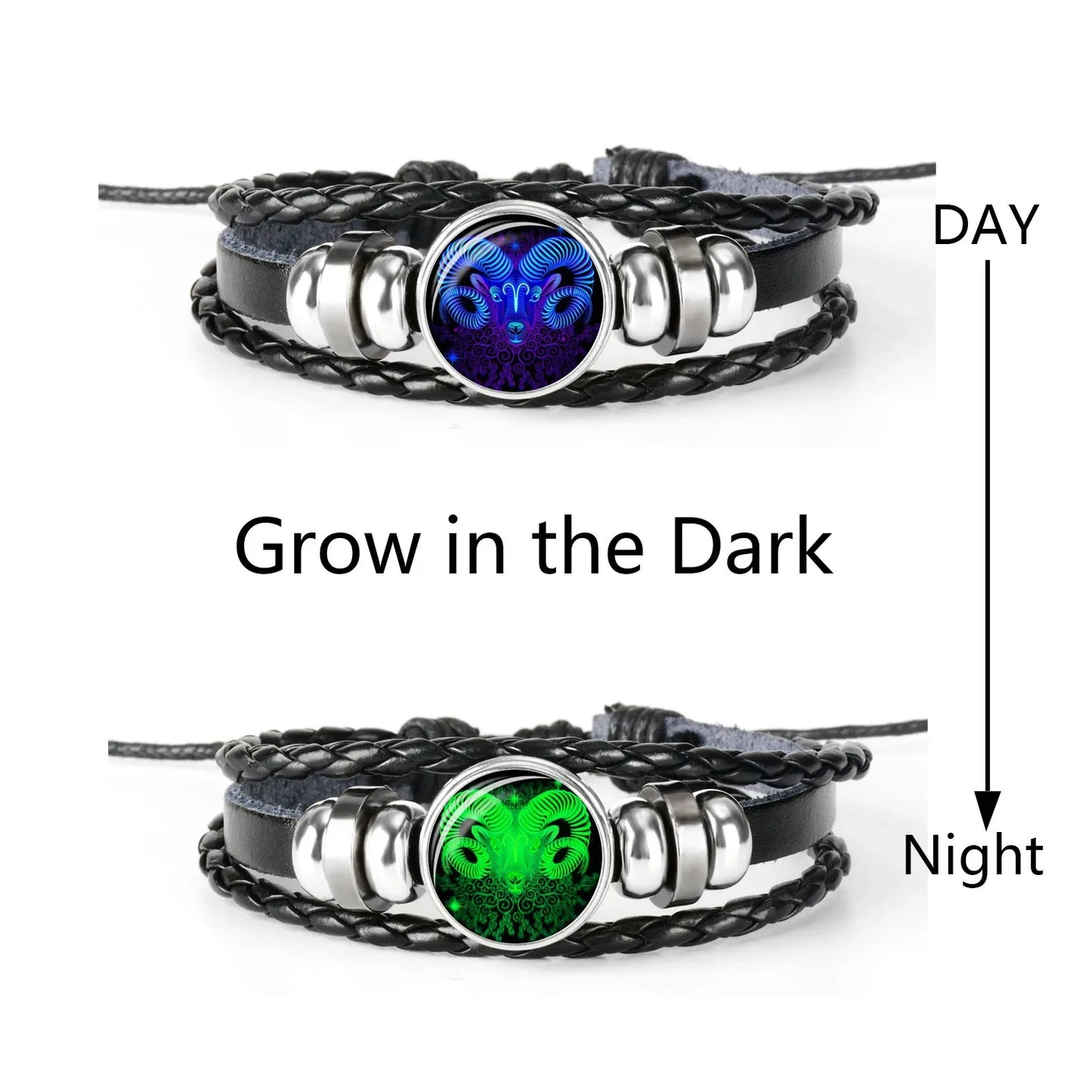 12 Constellations Luminous Bracelet - Punk Style Nightlight Jewelry