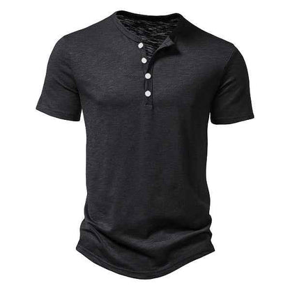 Men's Casual Solid Color Slim-fit Short Sleeve