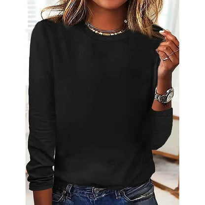 4 Pack Womens T Shirts Long Sleeve Crew Neck Basic Tee Soft Casual Loose Fit Fall Tops Outfits