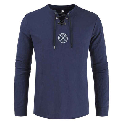 Men's Embroidered Stand Collar Shirt T-shirt
