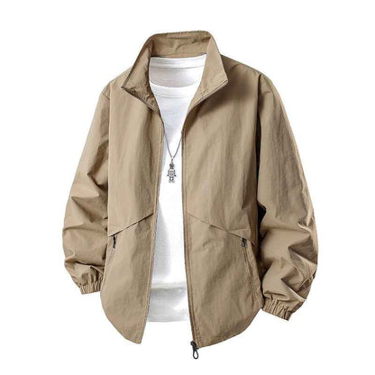Men's Jacket Loose Fit Stand Collar Coat For Overweight