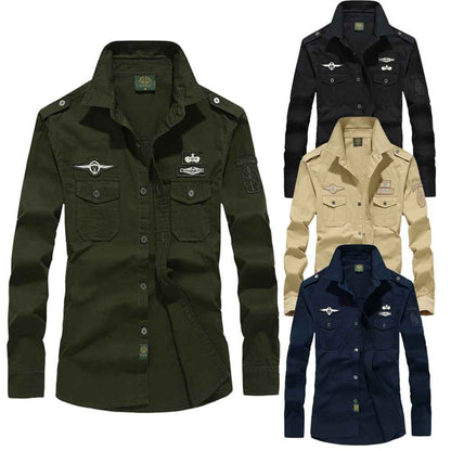 Workwear Men's Long Sleeve Shirts Outdoor Large Size Casual Shirts