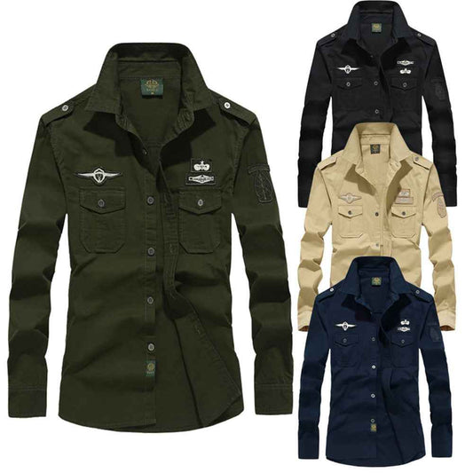 Workwear Men's Long Sleeve Shirts Outdoor Large Size Casual Shirts