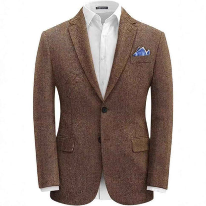 British-style Men's Suit Single-breasted Jacket Herringbone