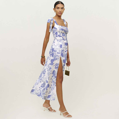 Spring And Summer New Women's Halter Straps Bustier Floral Dresses