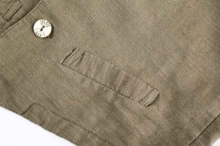 New men's linen vest cotton and linen jacket