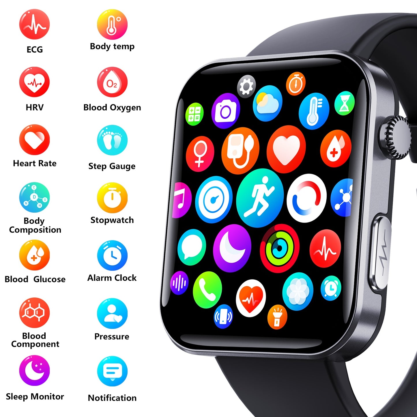 1.83" IPS Smartwatch with BT Call & All-Day Health Tracking