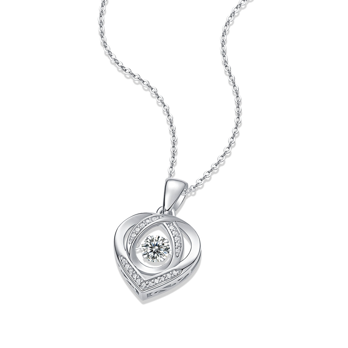 With You In My Heart" 0.5ct Moissanite S925 Silver Pendant Necklace