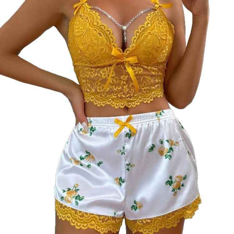Xiacnee Sexy Pajamas Lace Temptation Sexy Lingerie Suit