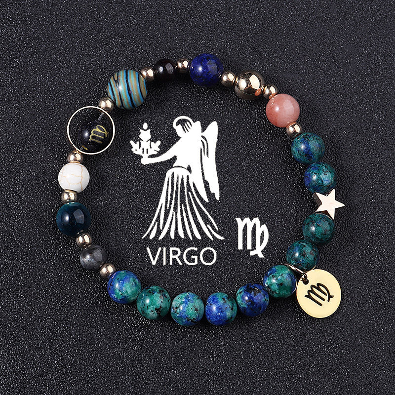 Twelve Constellations Bracelets Natural Stone Phoenix Lapis Lazuli Eight Planets