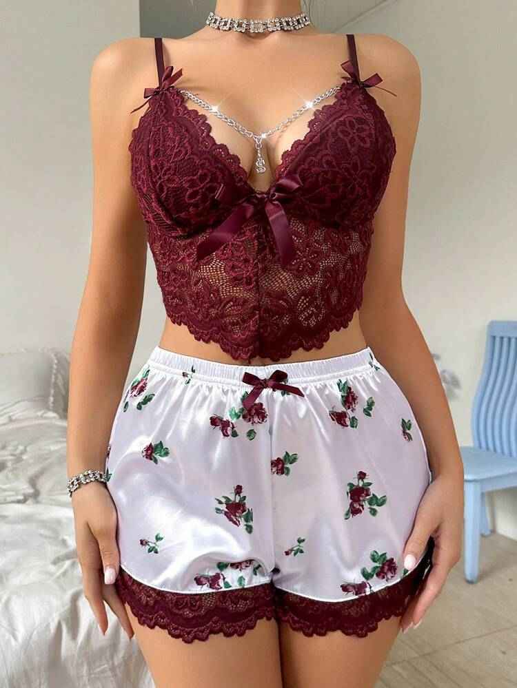 Xiacnee Sexy Pajamas Lace Temptation Sexy Lingerie Suit