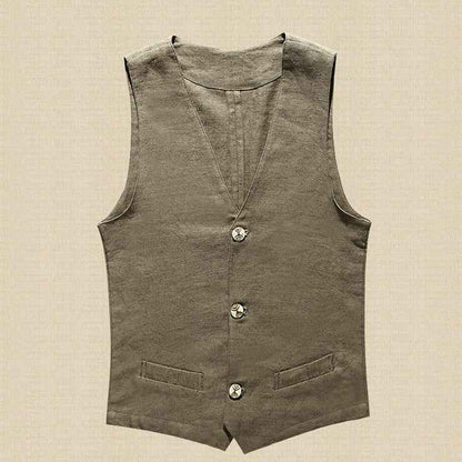 New men's linen vest cotton and linen jacket