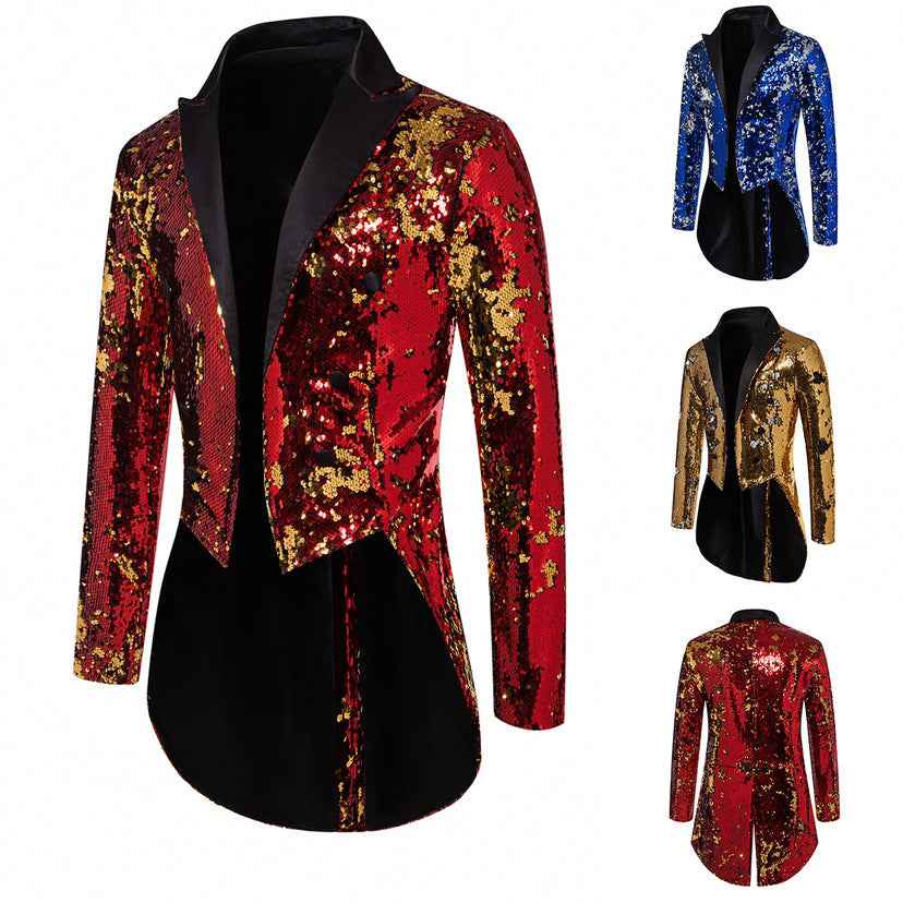 Men's European And American Sequin Performance Suit Jacket