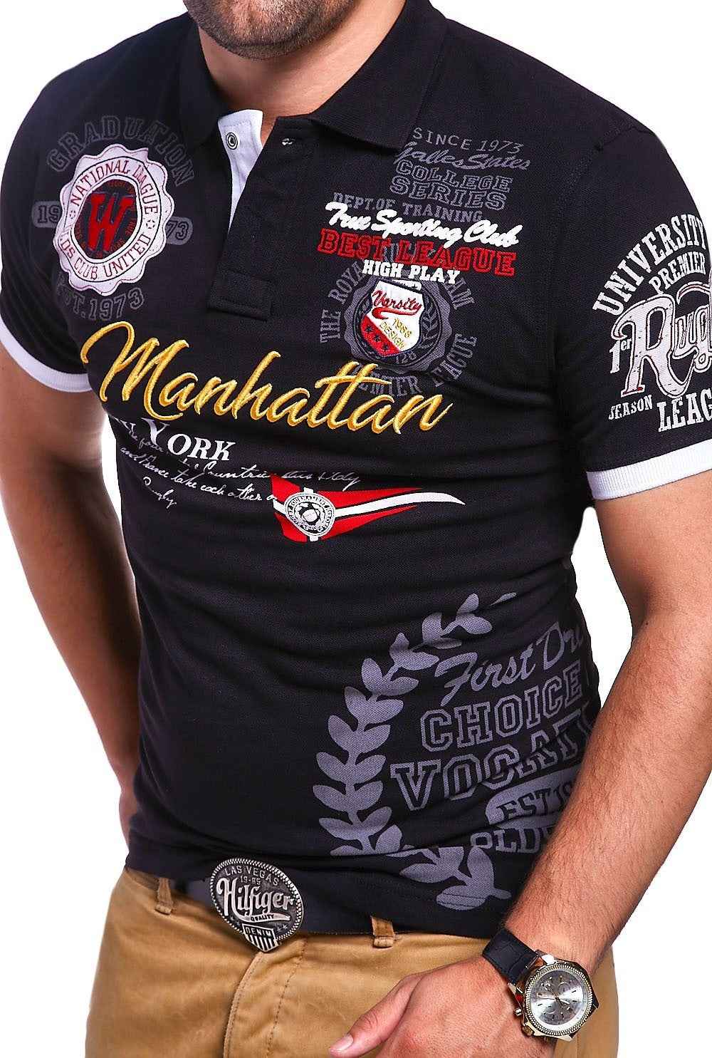 Men's Short-sleeved T-shirt Sports T-shirt Personality Printed Polo Shirt Spring And Summer