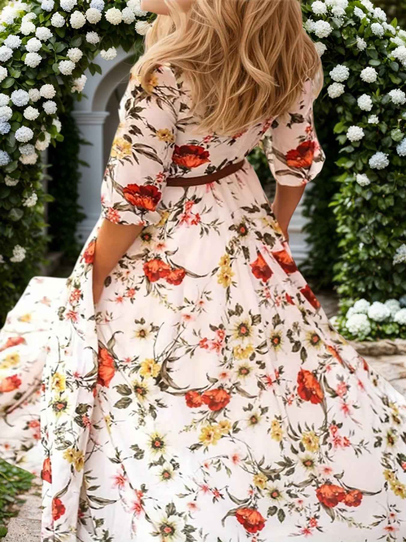 2025 New Women's Dresses, Flower Printed Dresses, Princess Dresses, Dresses