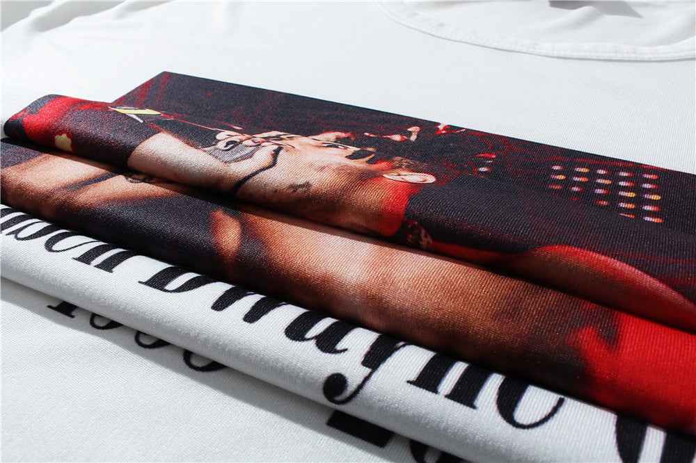 Letters Women's Printed Short Shirts Fabrics