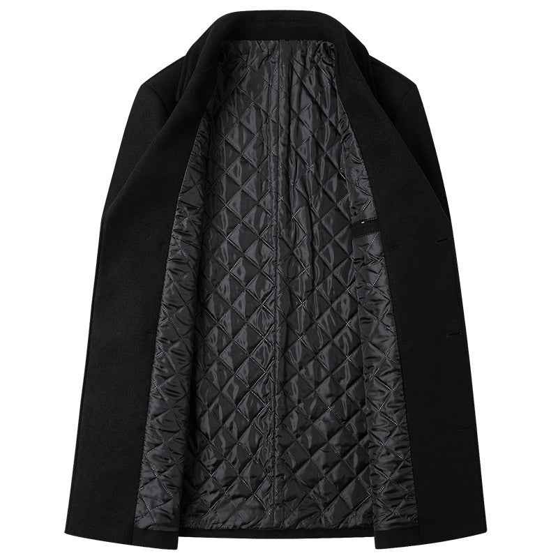 Fashion Double-breasted Lapel Mid-length Wool Men's Coat Dropshipping