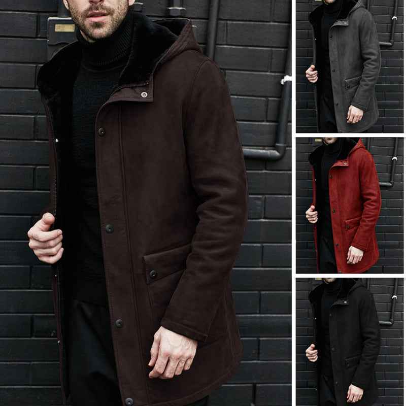 Casual Fleece Hooded Jacket For Men