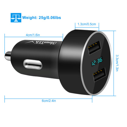 Universal 15W-3.1A Dual USB Car Charger Adapter Aluminum Alloy Fast Car Charging Adapter For IOS Phone XR XS Tablet PC