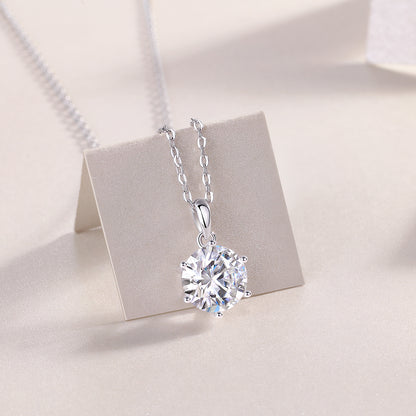 1Refreshing Breeze Dancing Luxurious Fashion Diamond Pendant Necklace Set With Mosan Diamond Silver Ornaments Prohibit TikTok sales