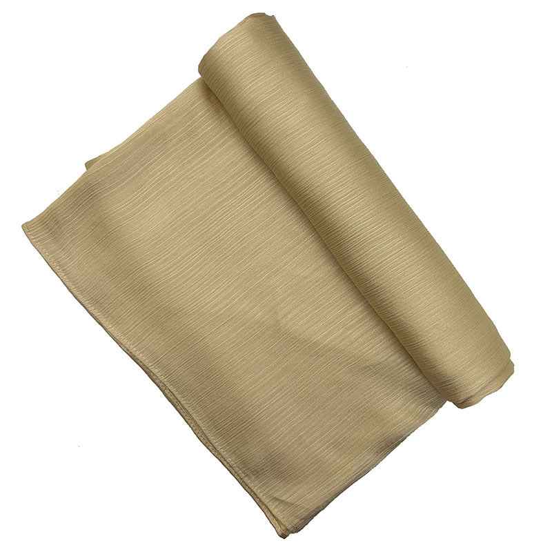 Satin-colored Women's Pleated Scarf Mid-length