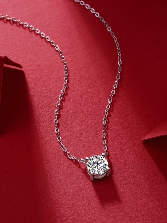 My Heart Will Last Forever - Affordable Diamond Jewelry Necklace Pendant Set With 1-carat And 2-carat Moissan Diamonds, S925 Sterling Silver And Platinum Plating. --Prohibit TikTok Sales