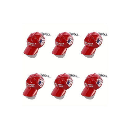 6PCS Trump Redcap Keychain Pendant Hanging Ornament