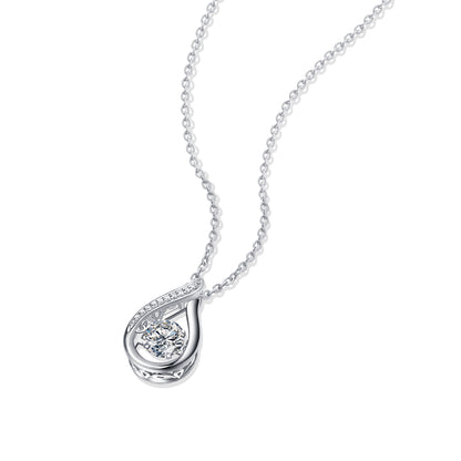 1Dynamic - A Fashionable And Trendy Jewelry Necklace Pendant Set With 1-carat Moissanite S925 Sterling Silver And Platinum Plating Prohibit Tk Sales