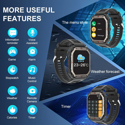 Men's Bluetooth Calling Smartwatch - Rugged Fitness & Sports Tracker