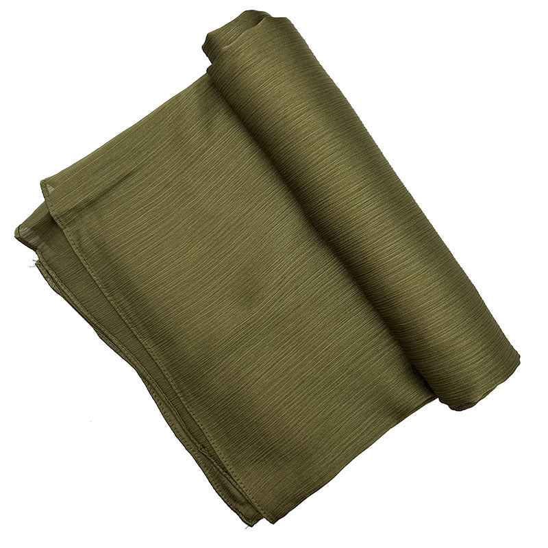 Satin-colored Women's Pleated Scarf Mid-length