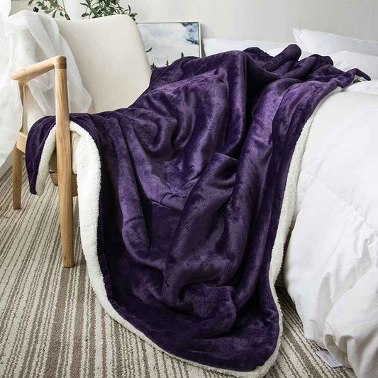 Small Sand Cover Lamb Double Layered Thickened Office Nap Blanket
