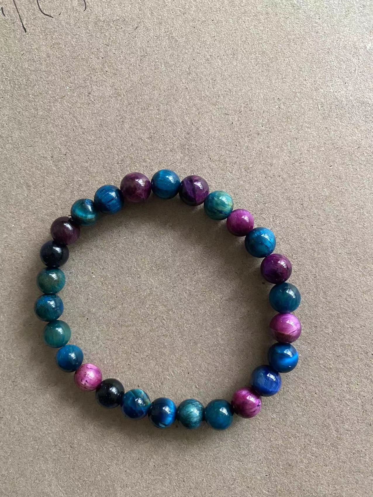 Natural Stone Color Scattered Beads 8mm Bead Bracelets