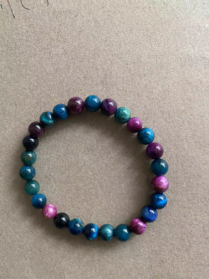 Natural Stone Color Scattered Beads 8mm Bead Bracelets