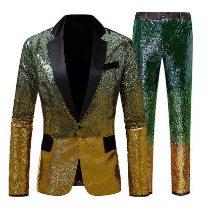 New Men's Gradient Sequin Suit