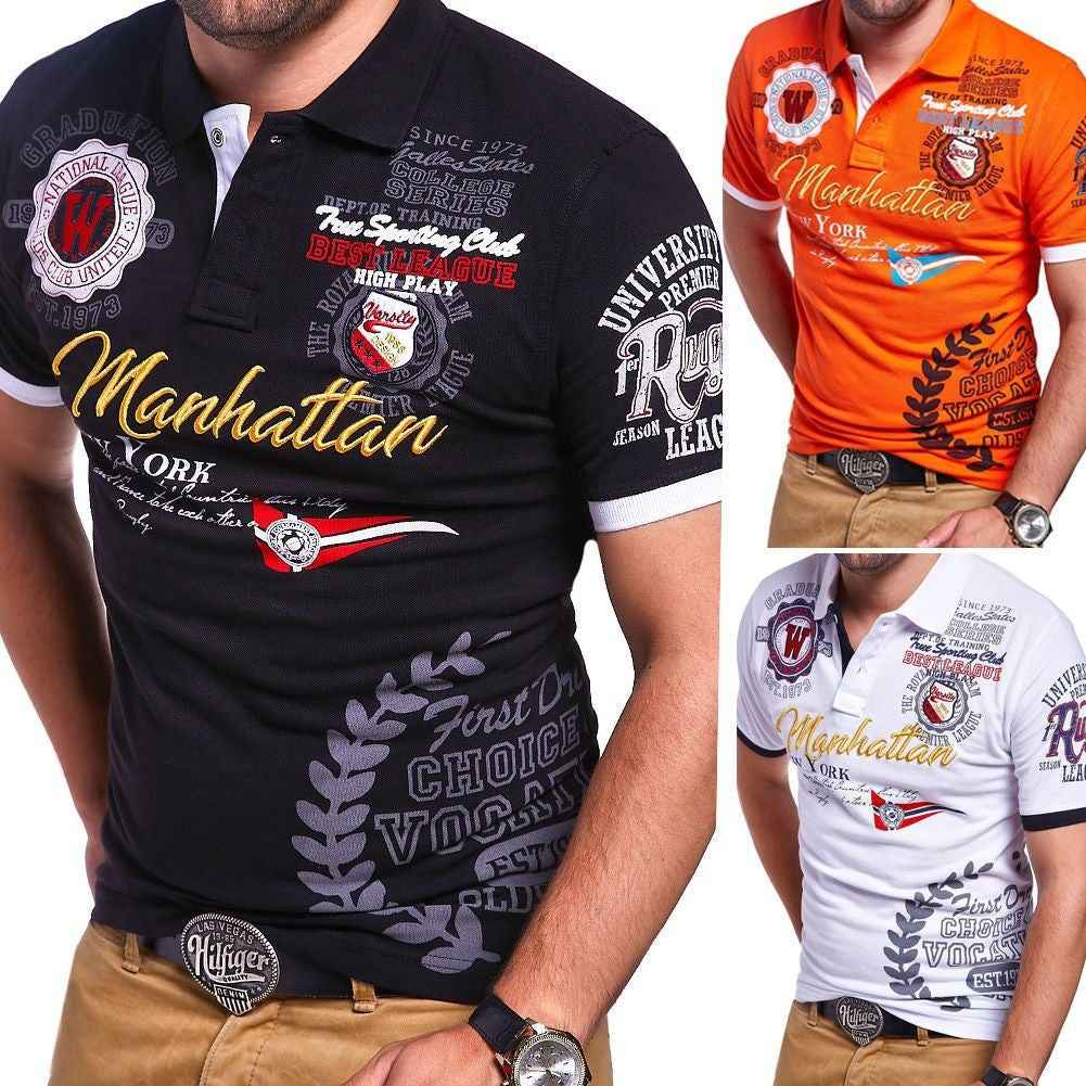 Men's Short-sleeved T-shirt Sports T-shirt Personality Printed Polo Shirt Spring And Summer