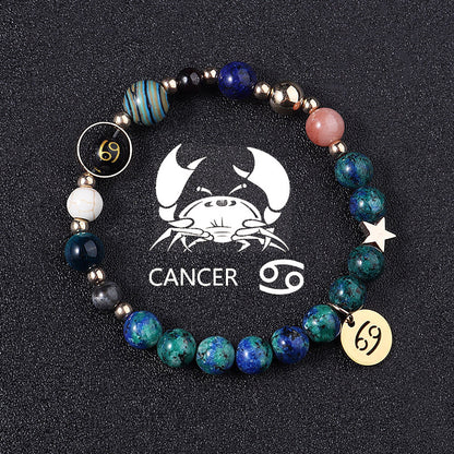 Twelve Constellations Bracelets Natural Stone Phoenix Lapis Lazuli Eight Planets