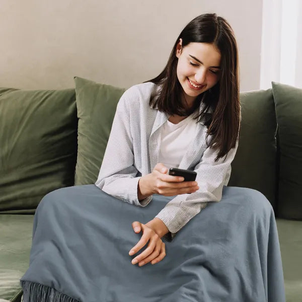 77x24In USB Heated Shawl With Teasel Wearable Heating Blanket Electric Throw Wrap Indoor Outdoor With Zipper 3 Heating Levels Machine Washable For Outdoor Home Office