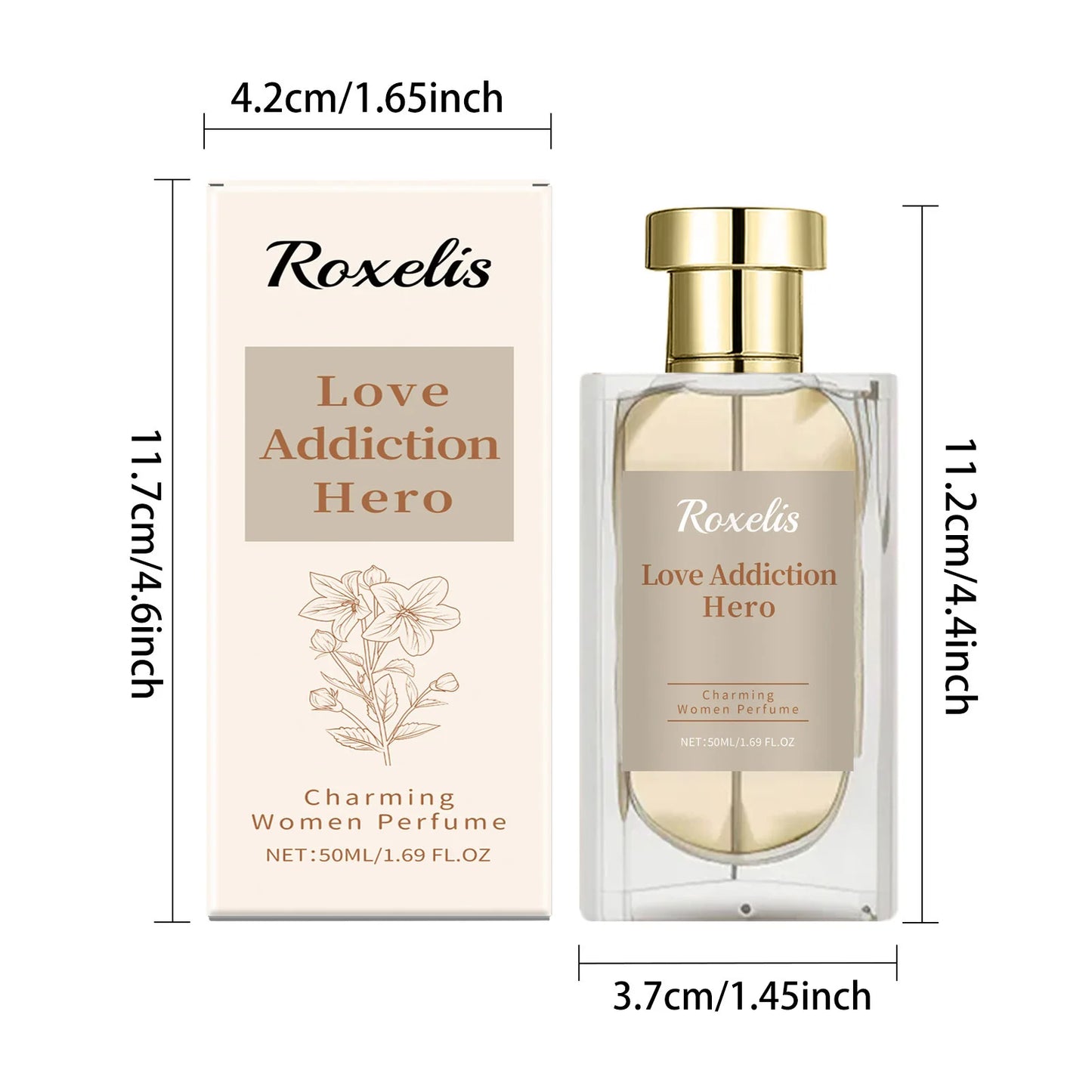 Roxelis 50ml Charming Women Perfume Long Lasting Floral Scent Dating Flirting Atmosphere Natural Fresh Glamour Body Mist Perfume
