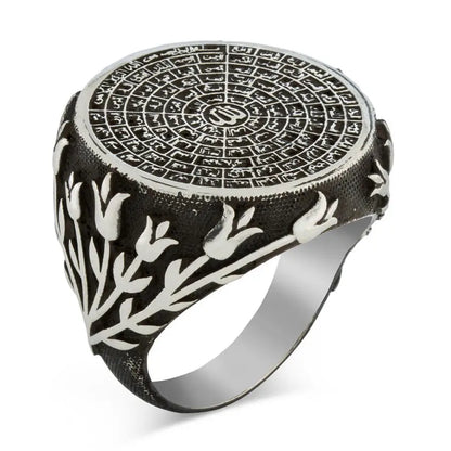 Original 925 Sterling Silver Ring With Names Of God In Islam Handmade Classic Vintage Jewelry