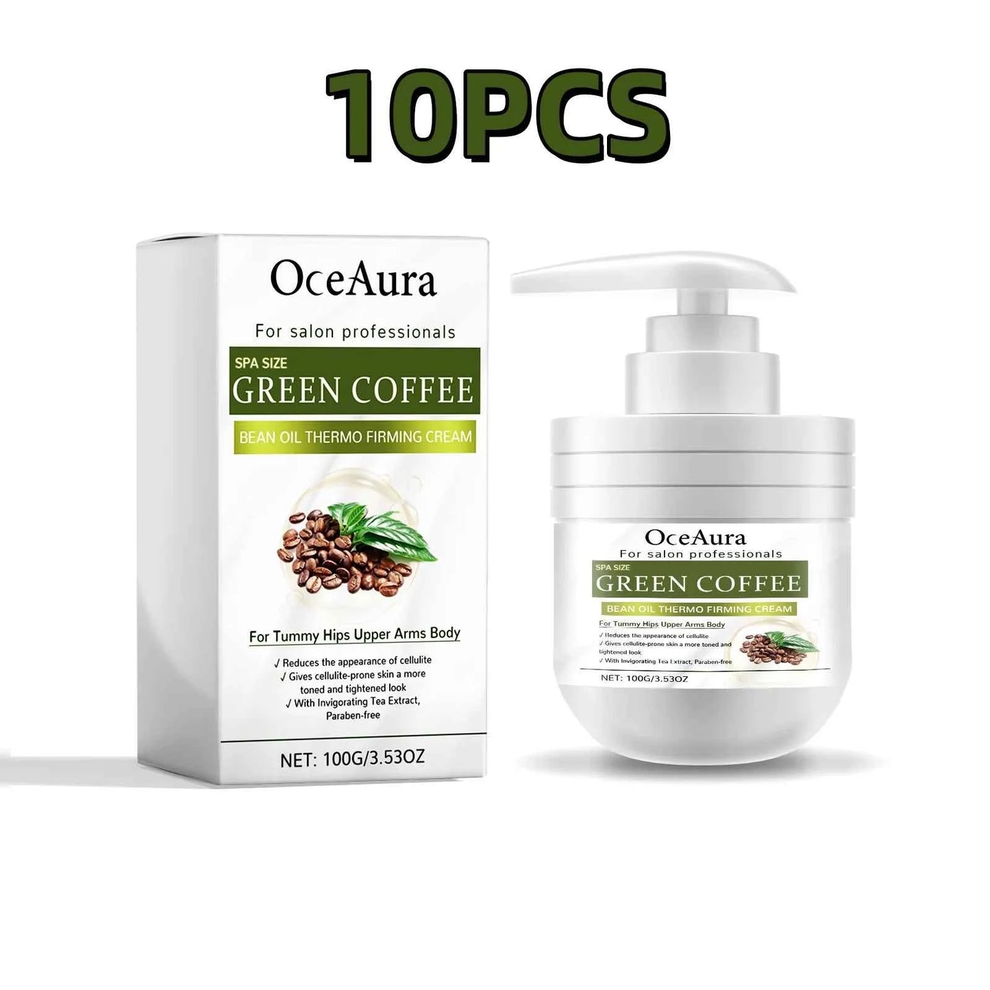 100g Oceaura Green Coffee Soybean Oil Firm Body Cream Shrink Pores Remove Acne Pimples Moisturize Nourish Massage Body Lotion