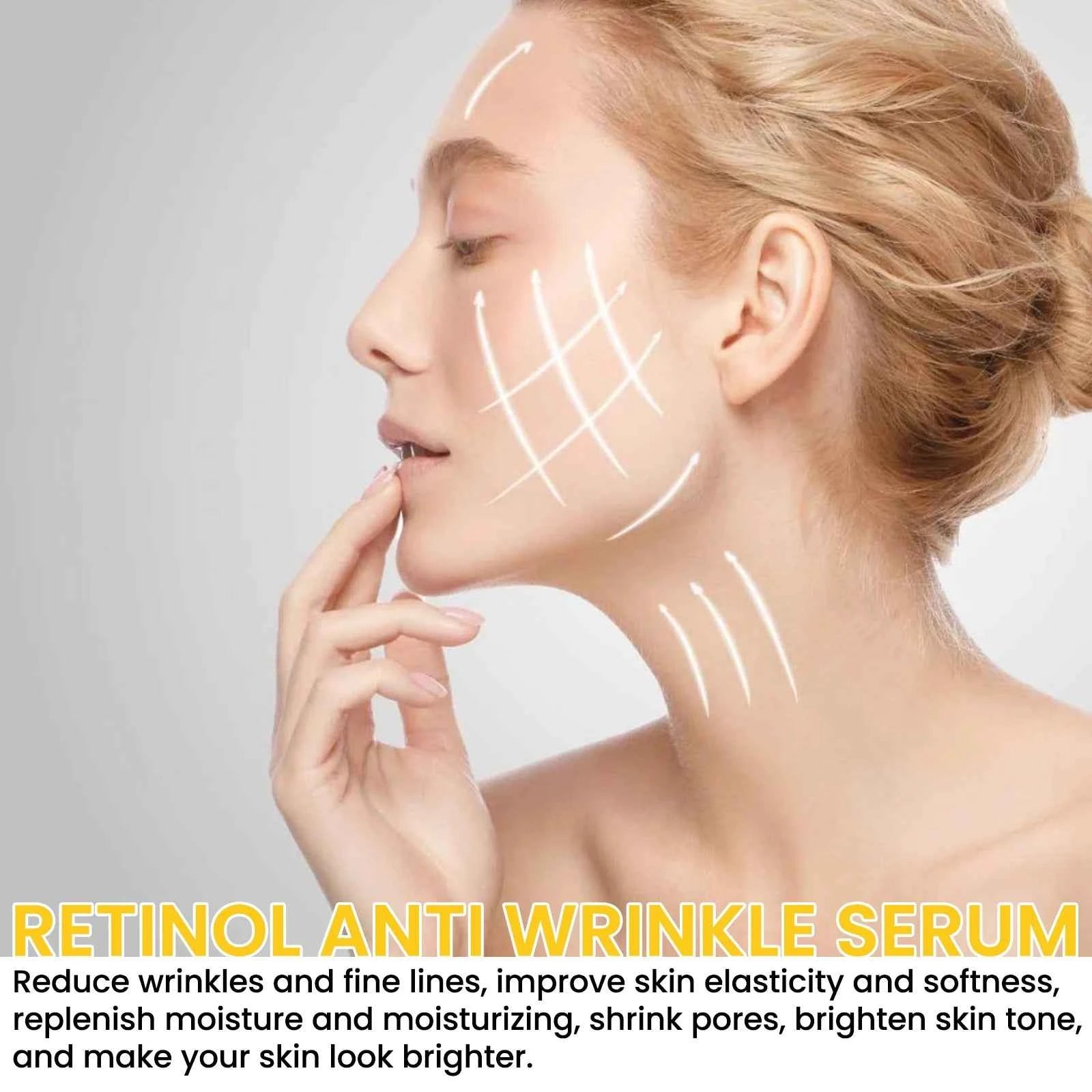 EELHOE Retinol Face Serum Tightening Skin Remove Wrinkles Prevent Aging Moisturizing Smoothing Glowing Skin Tone Face Serum