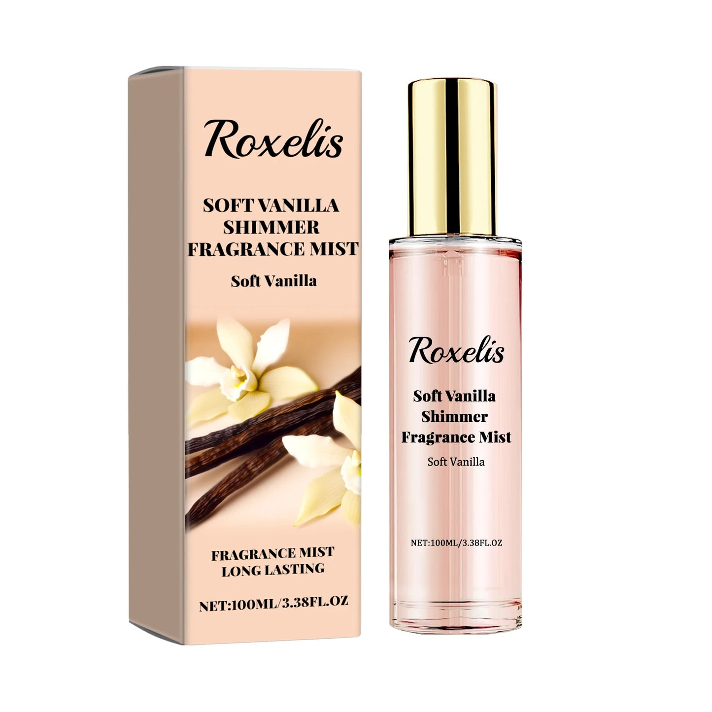 Roxelis 100ml Soft Vanilla Glitter Perfume Spray Floral Seduction Fragrance Mist Freshing Lasting Glamour Daily Dating Perfume